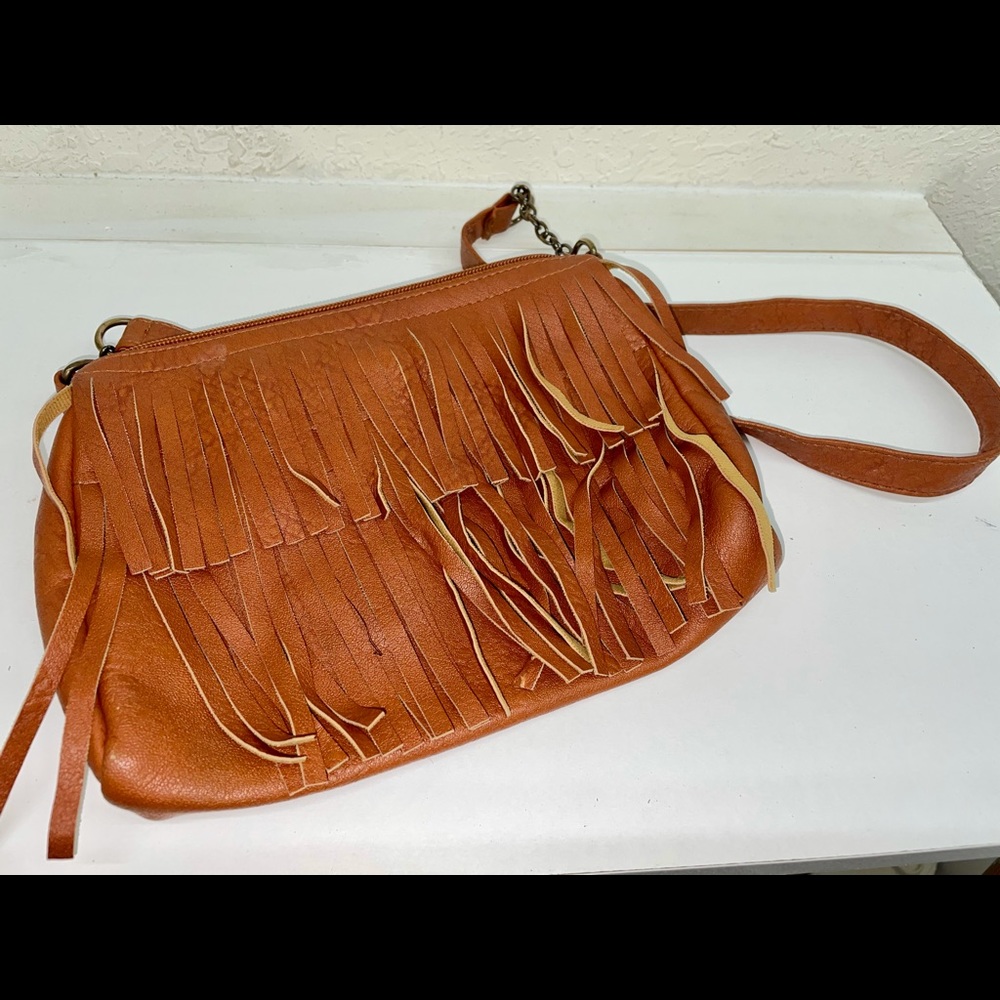Brown Fringed Purse